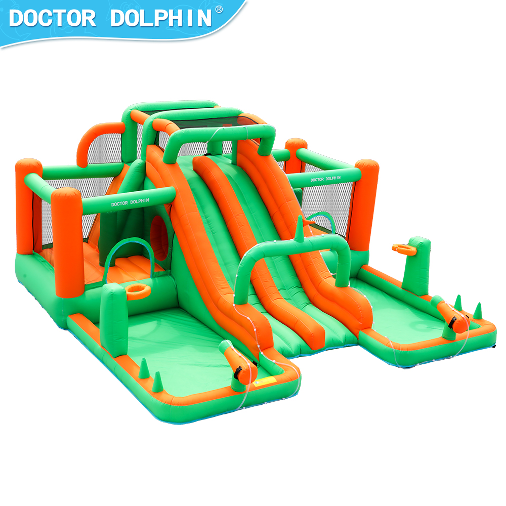 Kids Outdoor Jump House - Tobogán acuático inflable para saltar, casa