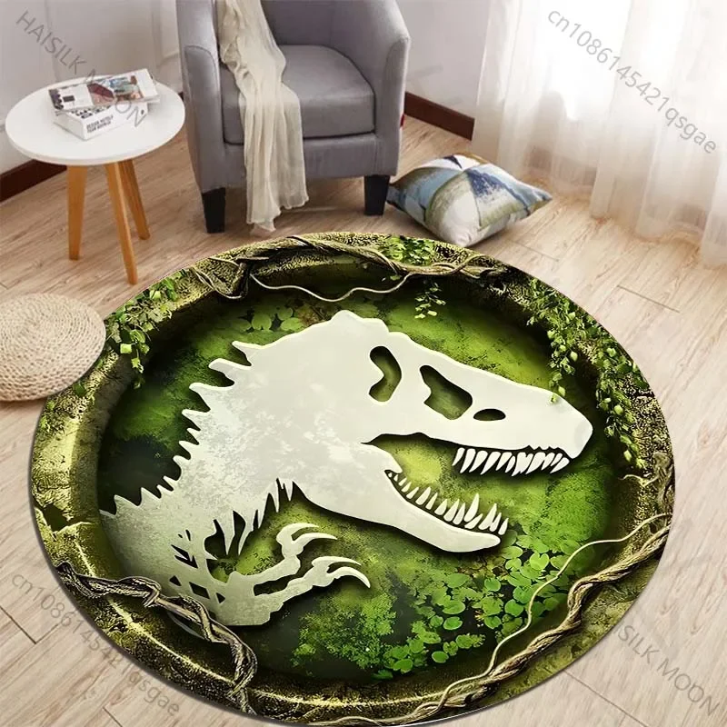Kids Outdoor Mat - Alfombras redondas con estampado de dinosaurio