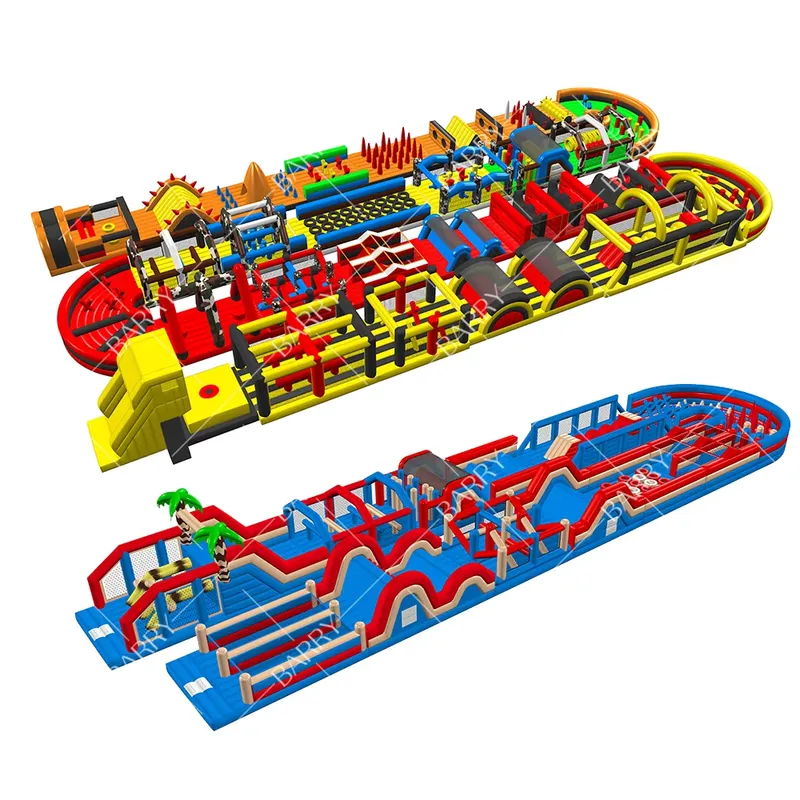 Kids Outdoor Obstacle Course Equipment - Circuito de Obstáculos Inflable para Niños