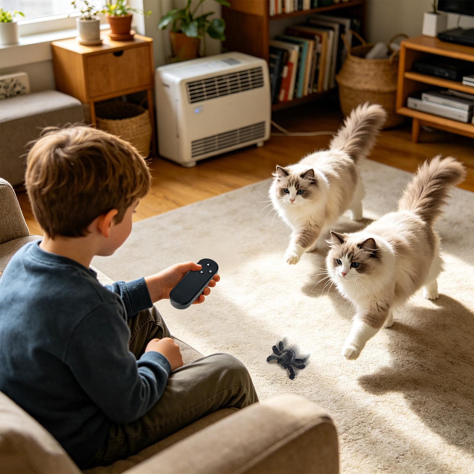 Kids Indoor Outdoor Games - Juguetes de araña suaves, recargables, realistas,