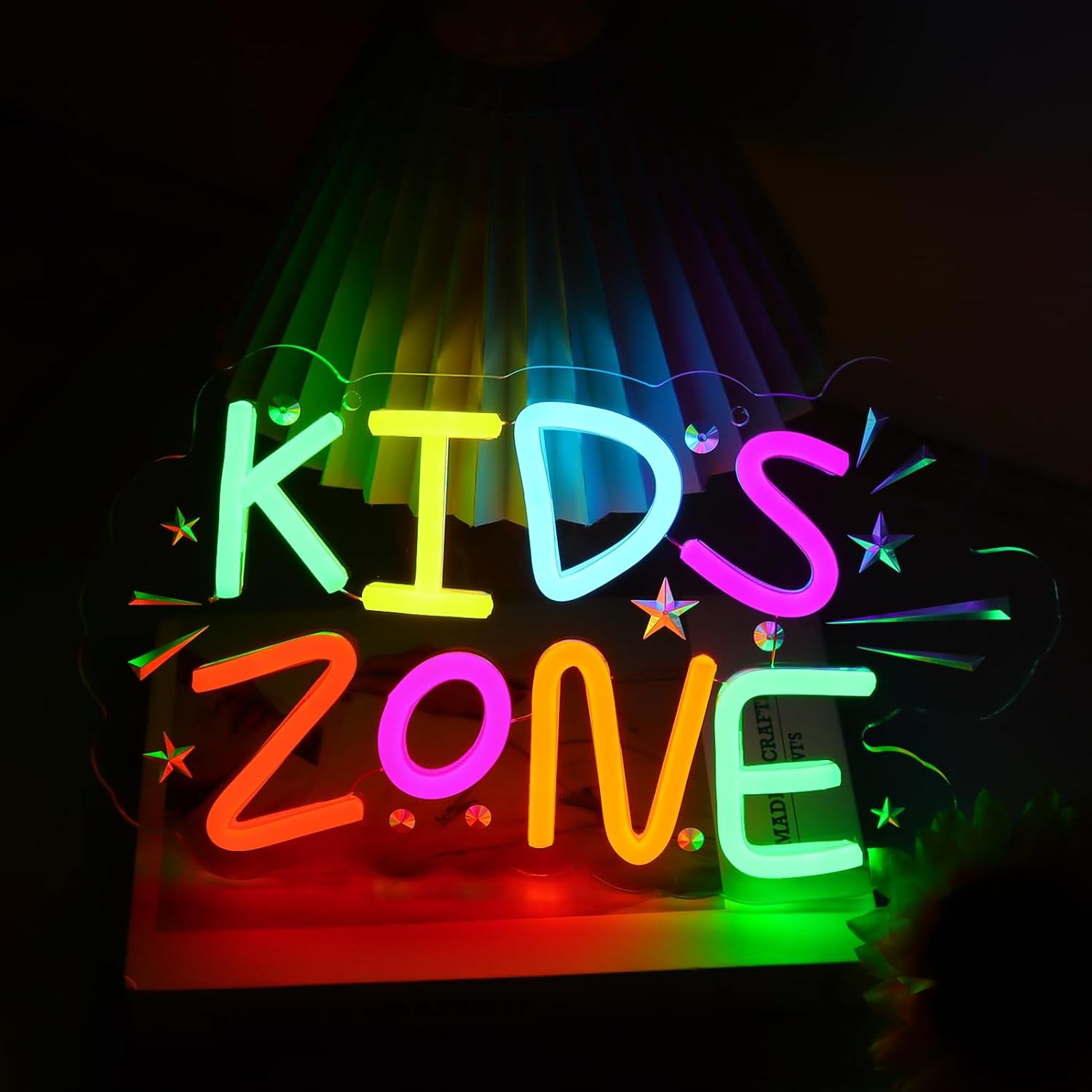 Kids Outdoor Zone - Letrero Luminoso de Neón para Niños,