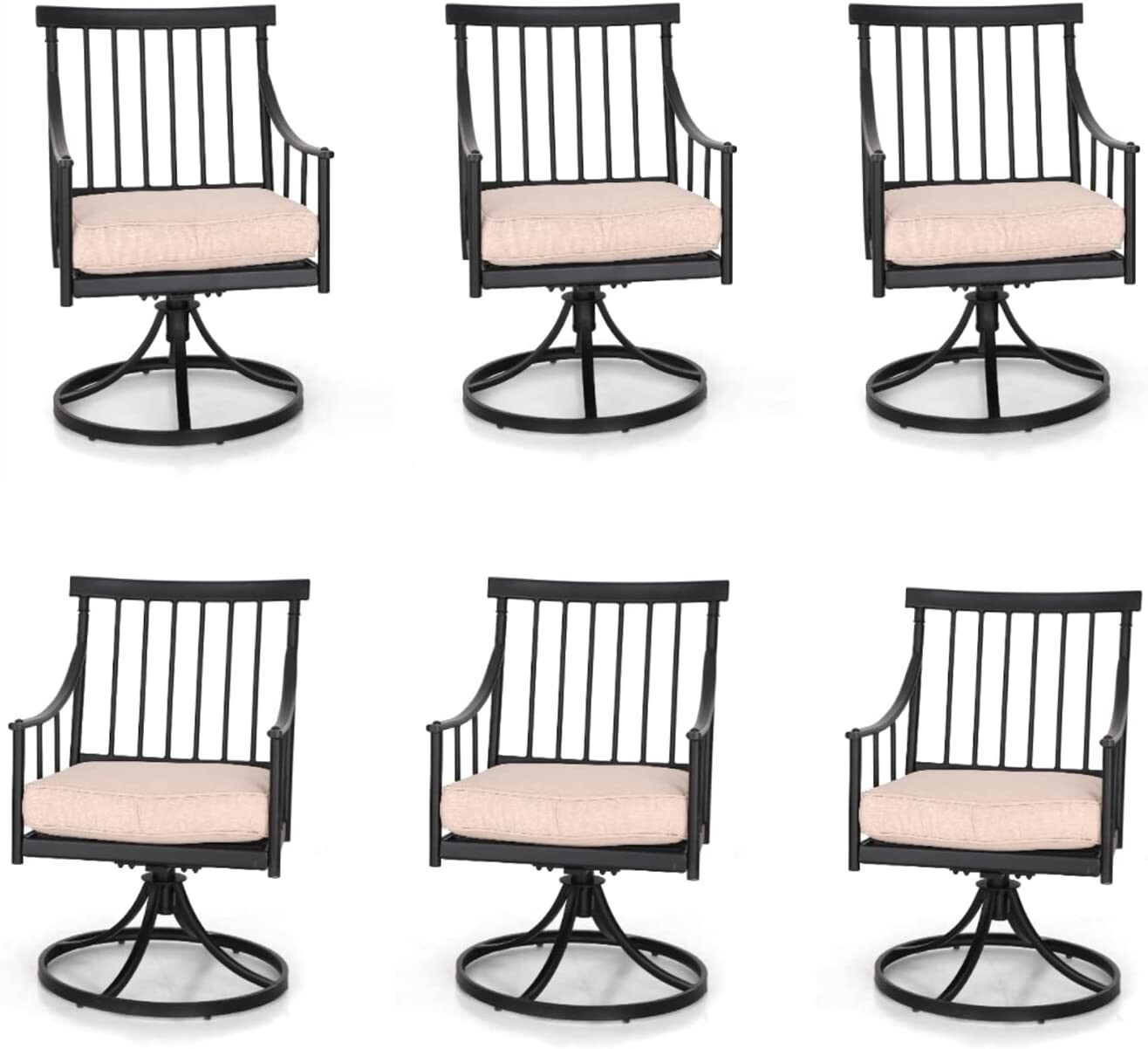 Kids Outdoor Dining Set - Juego de 6 Sillas Giratorias para