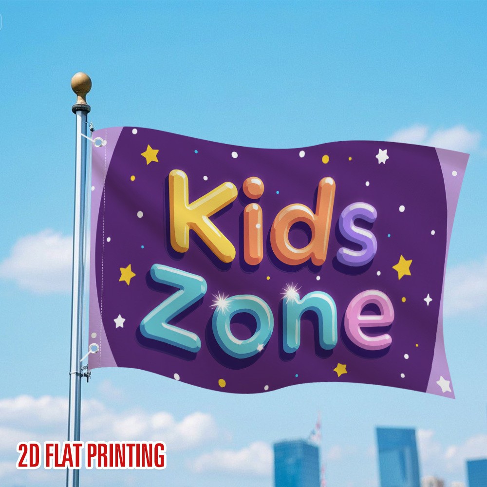 Kids Outdoor Zone - Bandera de jardín Kids Zone, poliéster