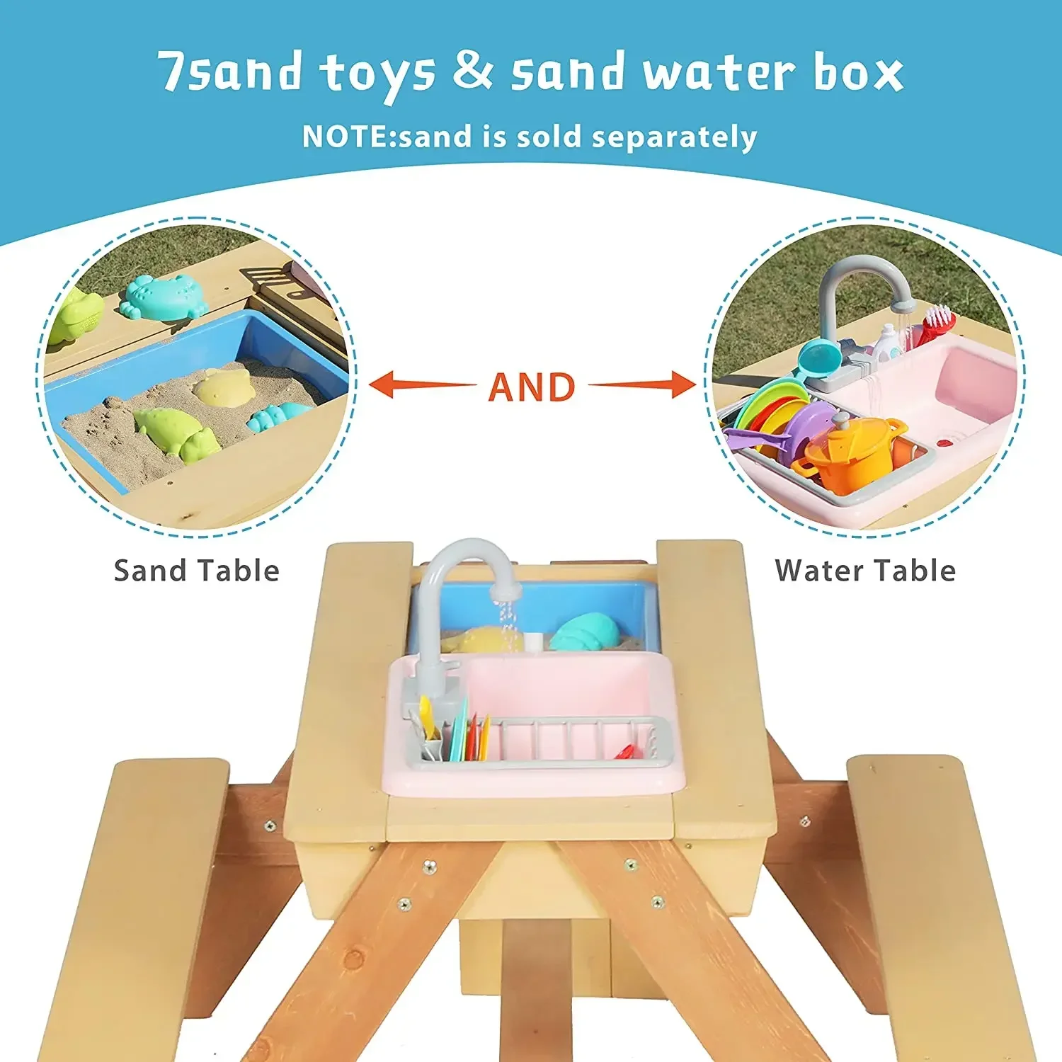 # Mesa de picnic para niños, m - Kids Outdoor Dining Set reseña y precio