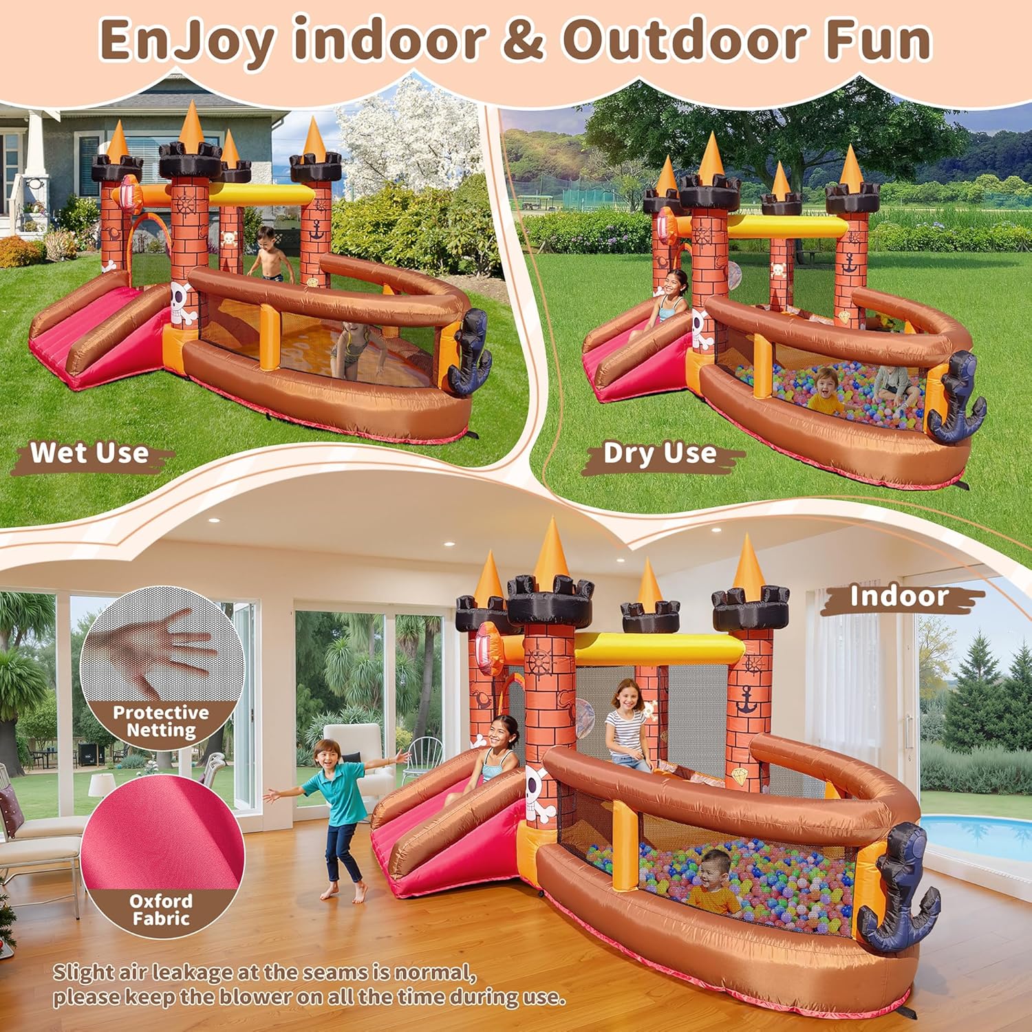 Casa Inflable para Niños de 3  - Kids Outdoor Jump House reseña y precio