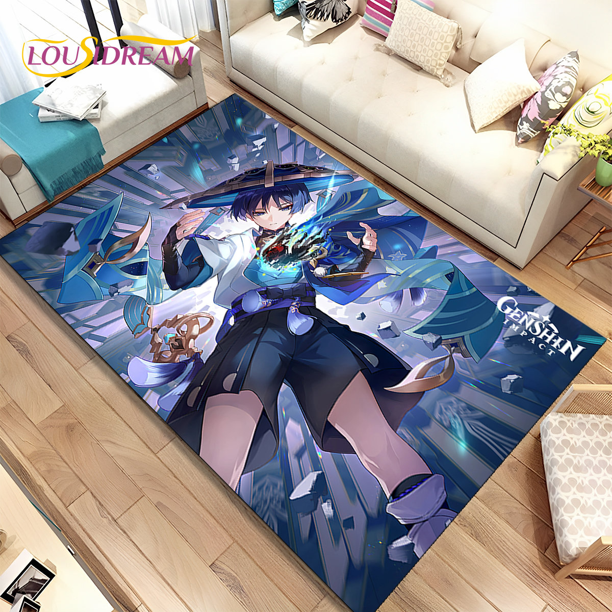 Genshin-alfombra de área de ju - Kids Outdoor Mat reseña y precio