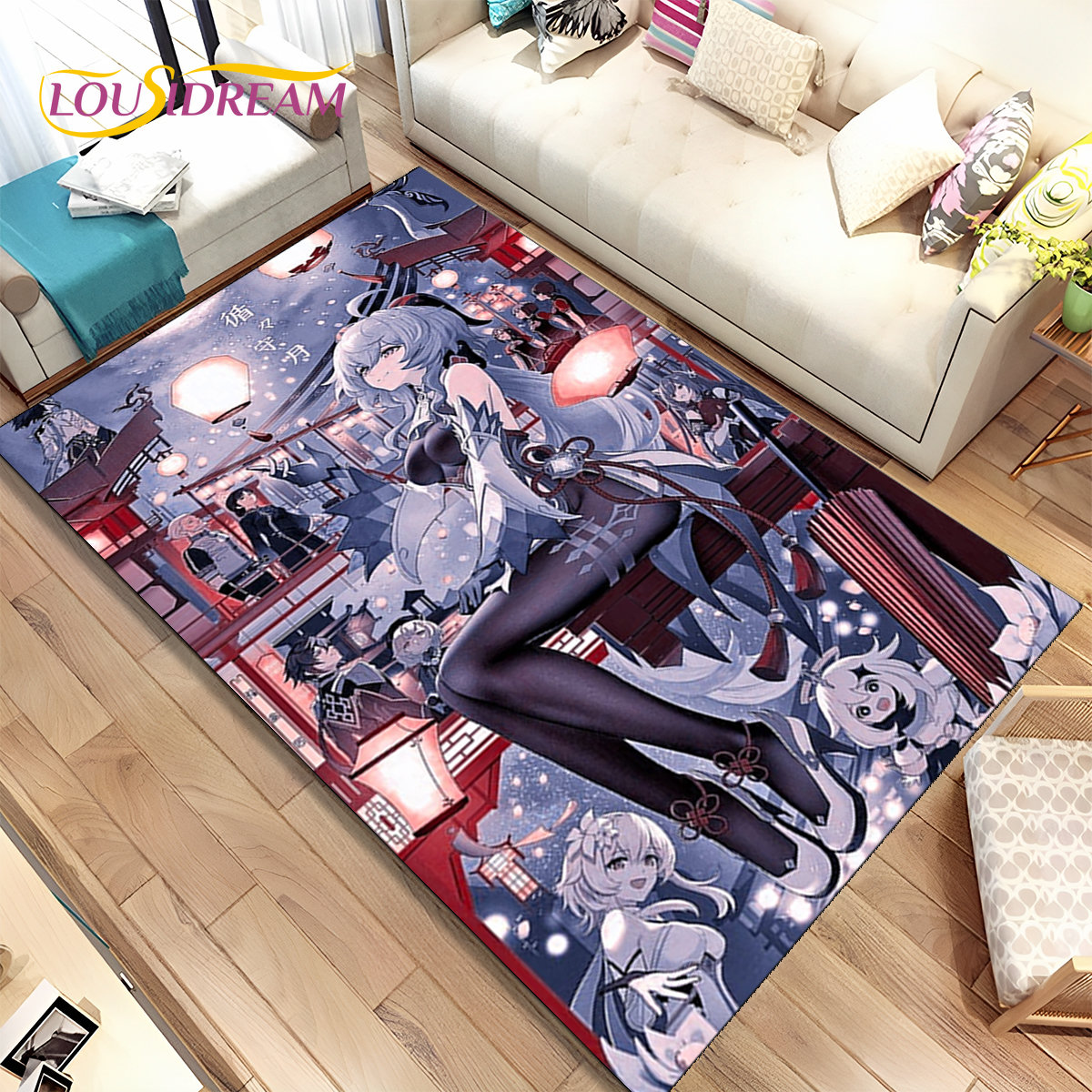 Genshin-alfombra de área de ju - Kids Outdoor Mat reseña y precio
