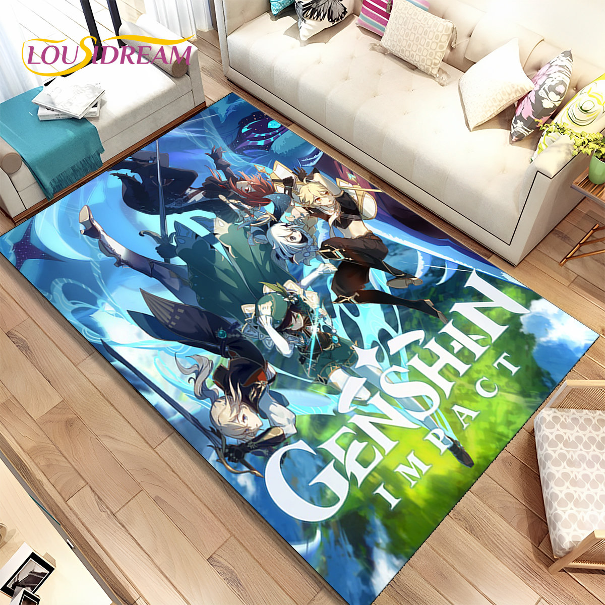 Genshin-alfombra de área de ju - Kids Outdoor Mat reseña y precio