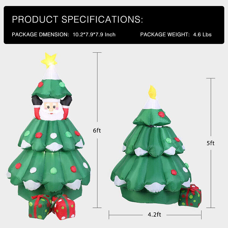 Árbol de Navidad inflable de 6 - Kids Outdoor Xmas Gifts reseña y precio