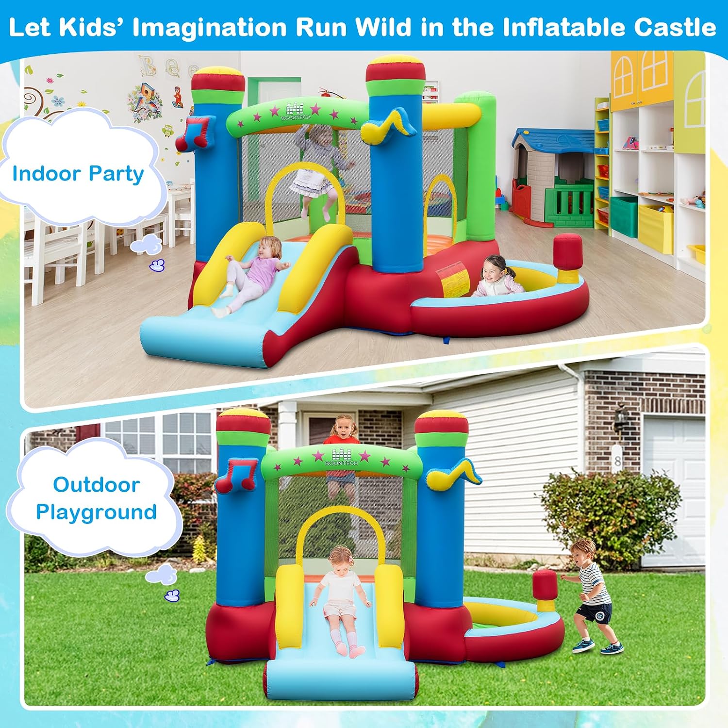Casa Inflable con Piscina de P - Kids Outdoor Jump House reseña y precio