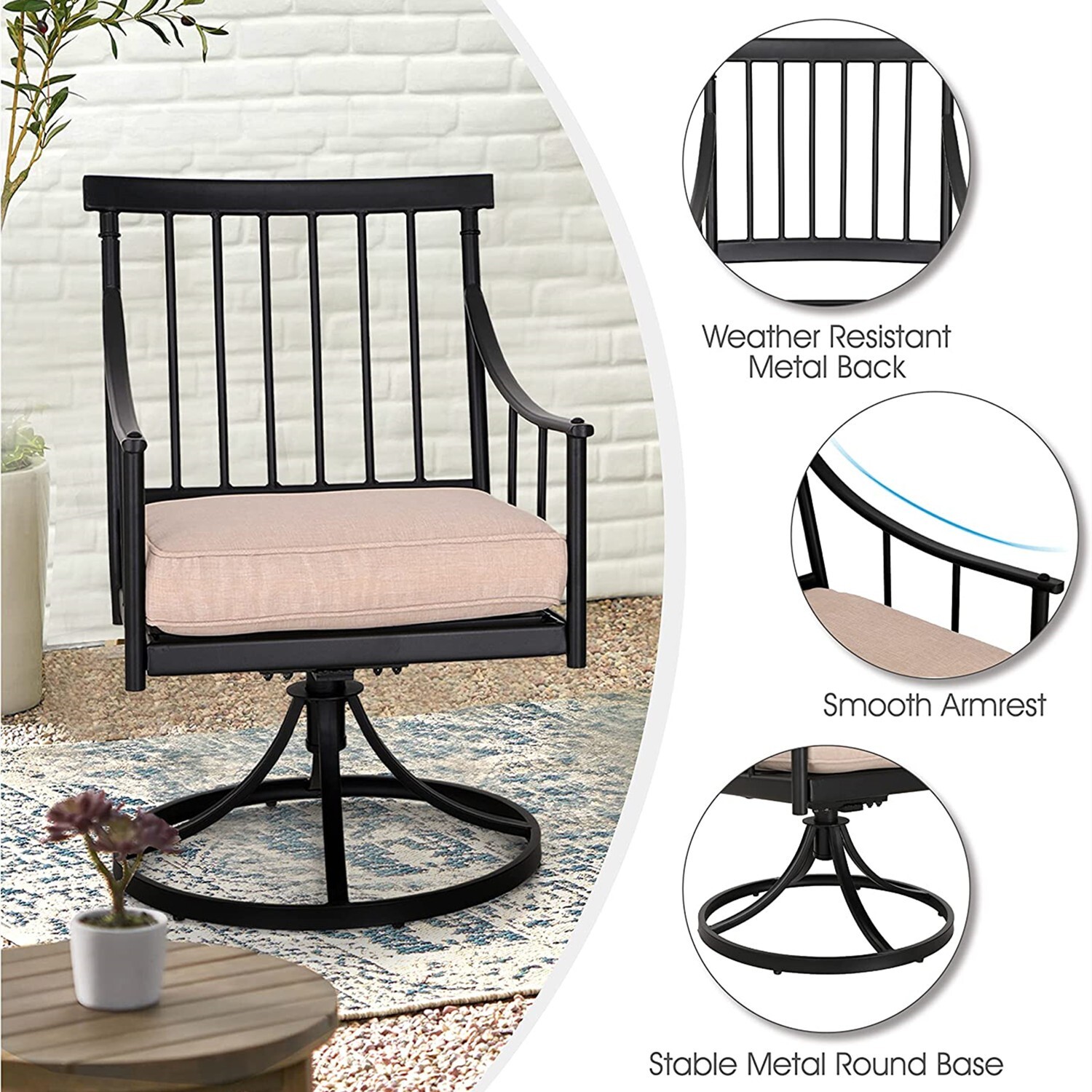Juego de 6 Sillas Giratorias p - Kids Outdoor Dining Set reseña y precio