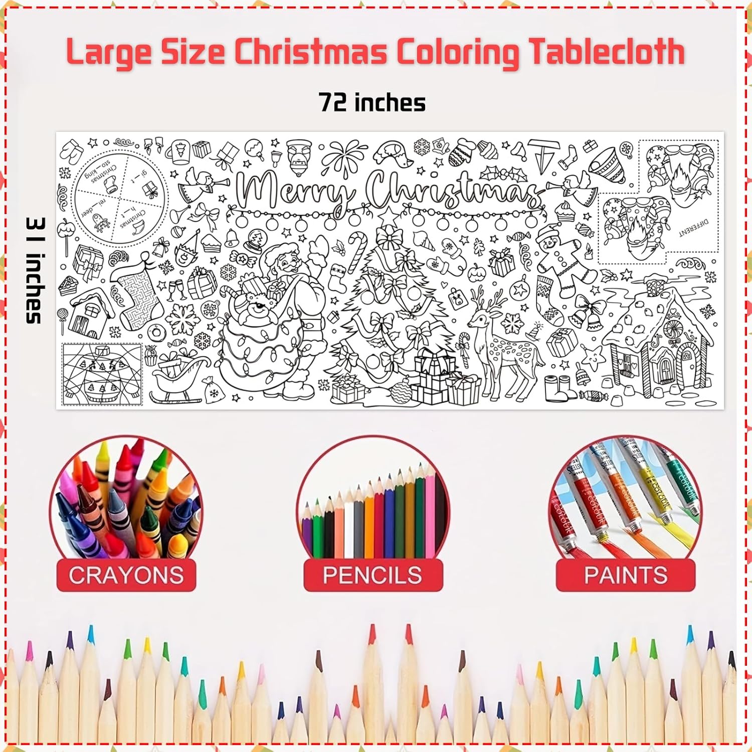 Póster para colorear gigante d - Kids Outdoor Xmas Gifts reseña y precio