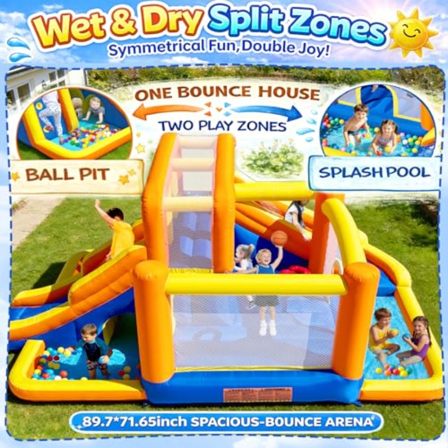 Combo de tobogán acuático y ca - Kids Outdoor Zone reseña y precio